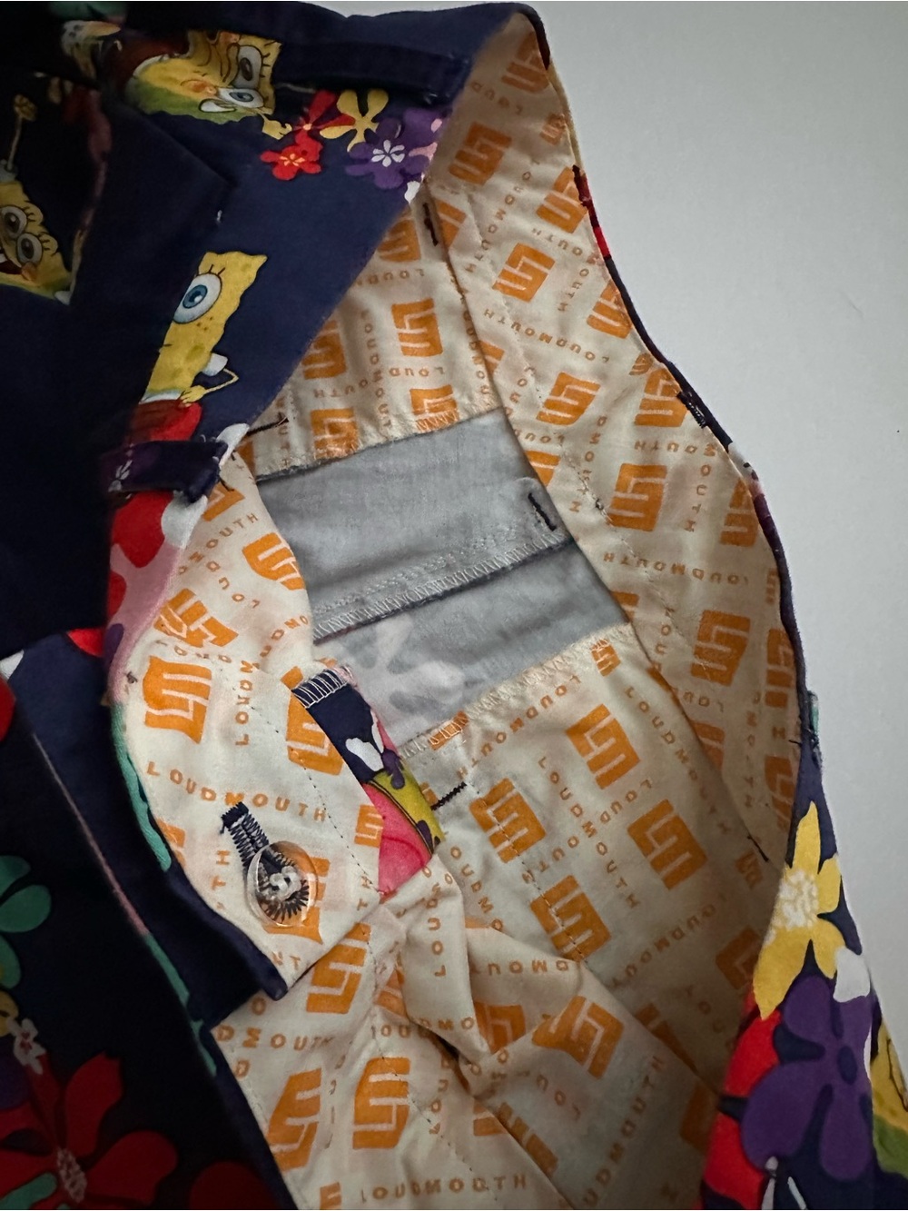 Loudmouth Navy Floral SpongeBob & Patrick Men's Shorts - Picture 4 of 6